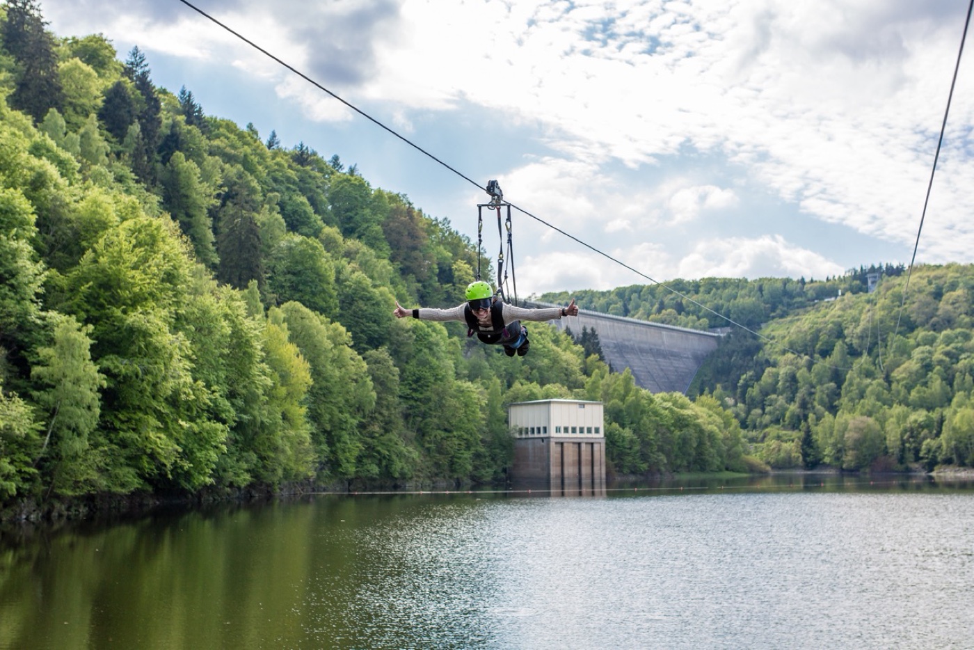 Harzdrenalin Megazipline – Flug über die Rappbodetalsperre im Harz