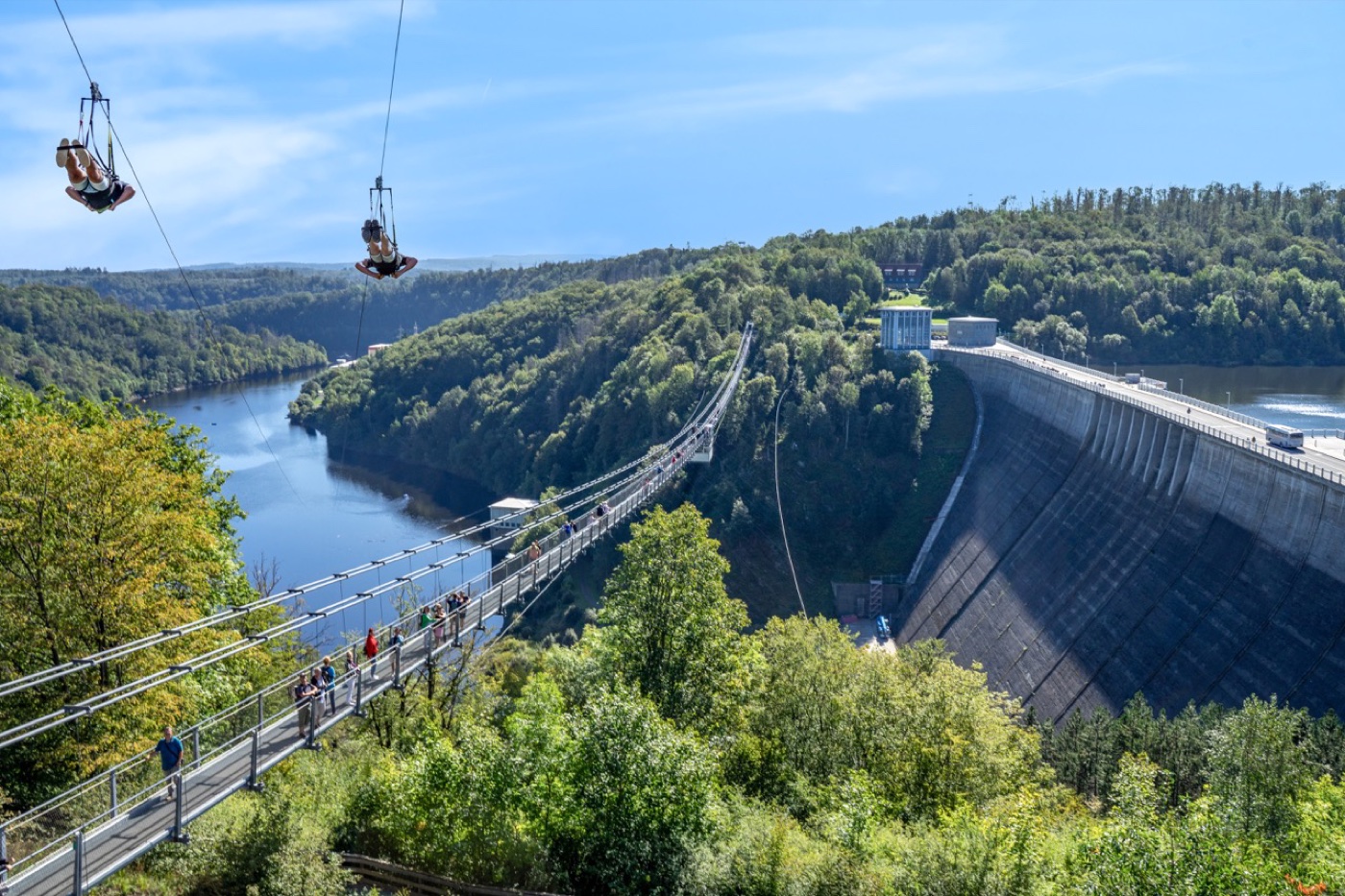 Titan RT Hängebrücke und Megazipline an der Rappbodetalsperre im Harz