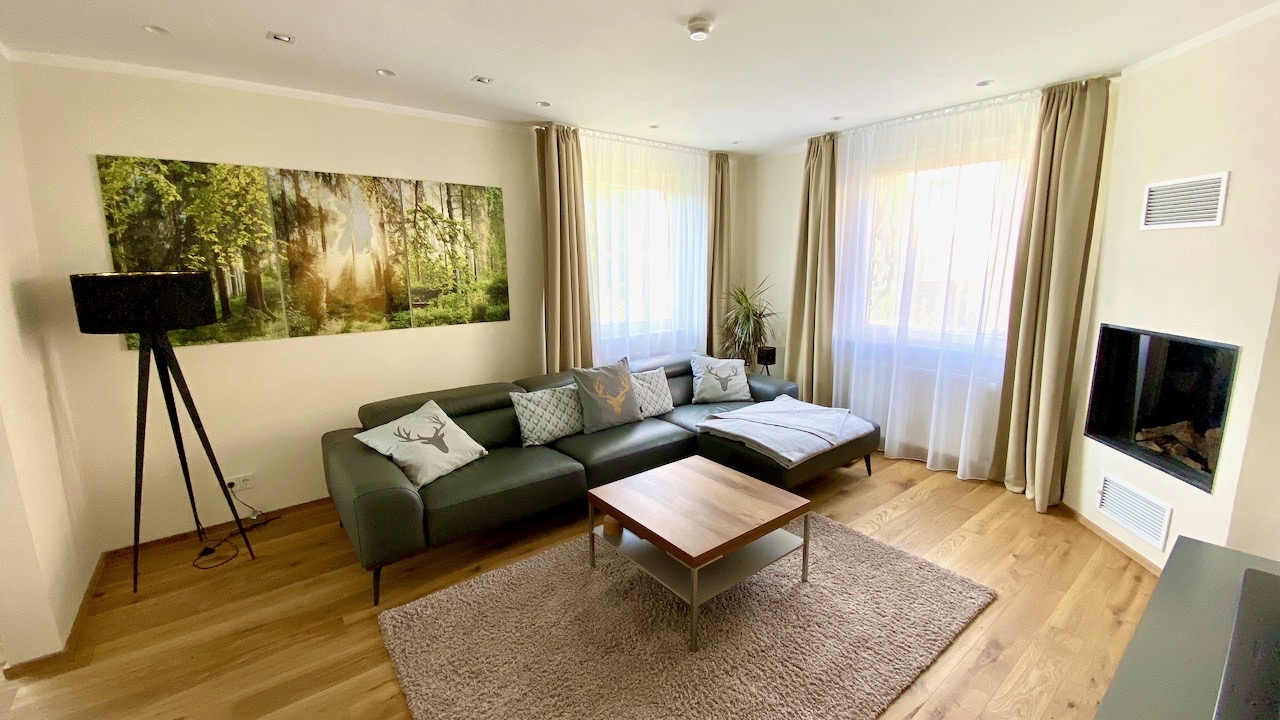 Wohnzimmer bei Tageslicht – HarzVilla Bad Sachsa