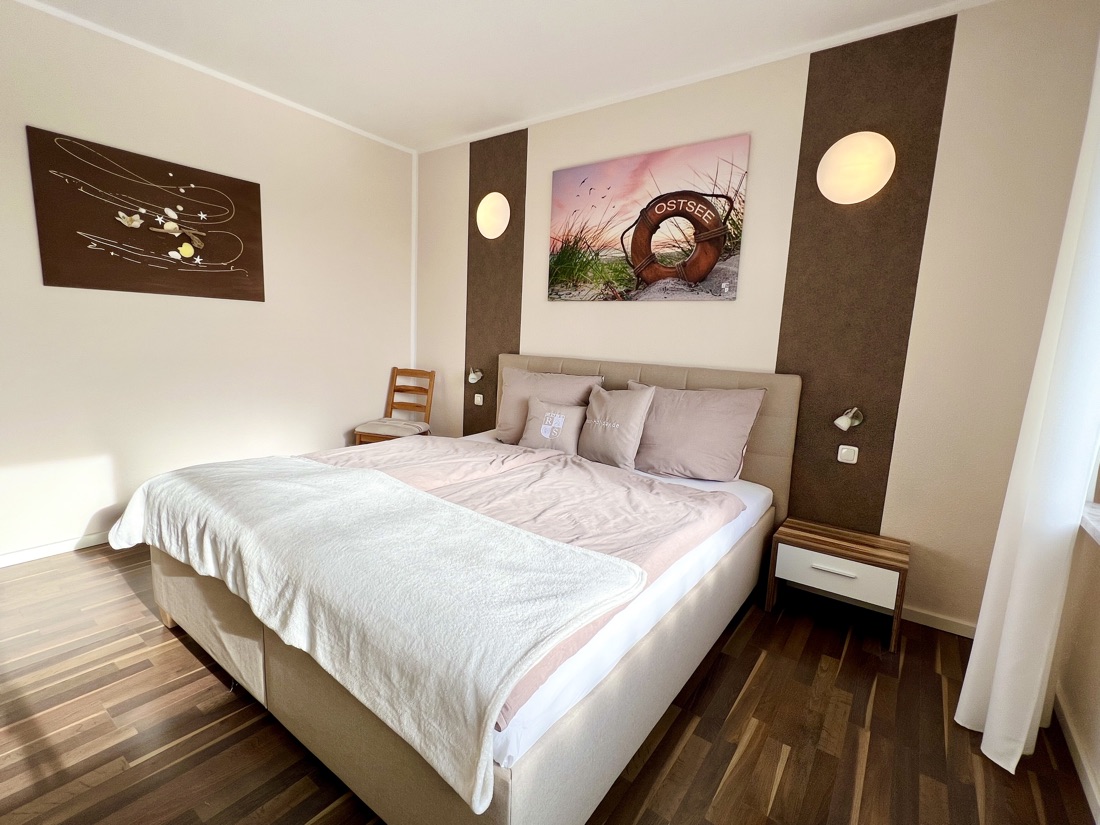 Schlafzimmer der Ferienwohnung MeerSonne in Dahme an der Ostsee
